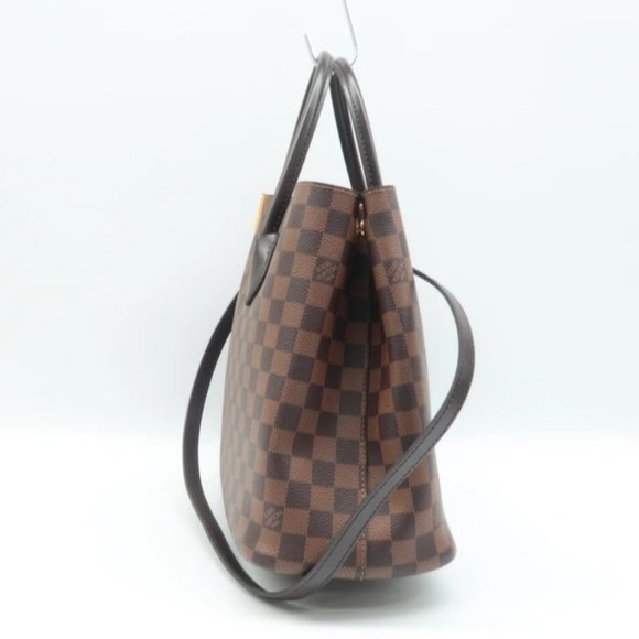 100% Authentic Louis Vuitton Kensington Brown Damier Ebene Canvas Satchel Bag - Picture 4 of 12